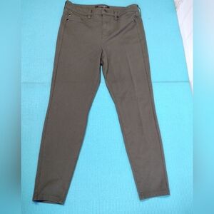 Liverpool Womens Skinny High Rise Crop Pants Stretchy Ponte Green 6P